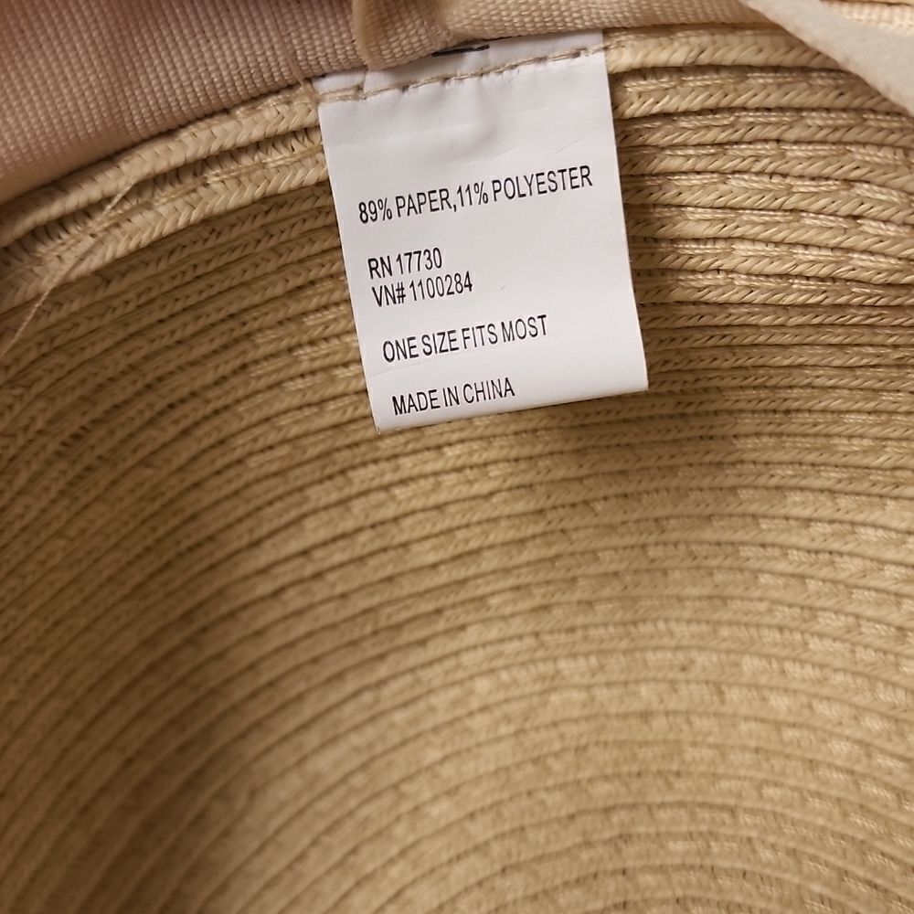 Wide Bill Paper/Polyester Blend Hat with Belt Accent,  1" Contrasting Color Brim - Picture 8 of 9